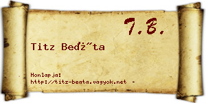 Titz Beáta névjegykártya
